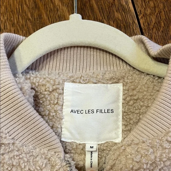 Avec Les Filles Beige Sherpa Jacket-EUC - Picture 3 of 4